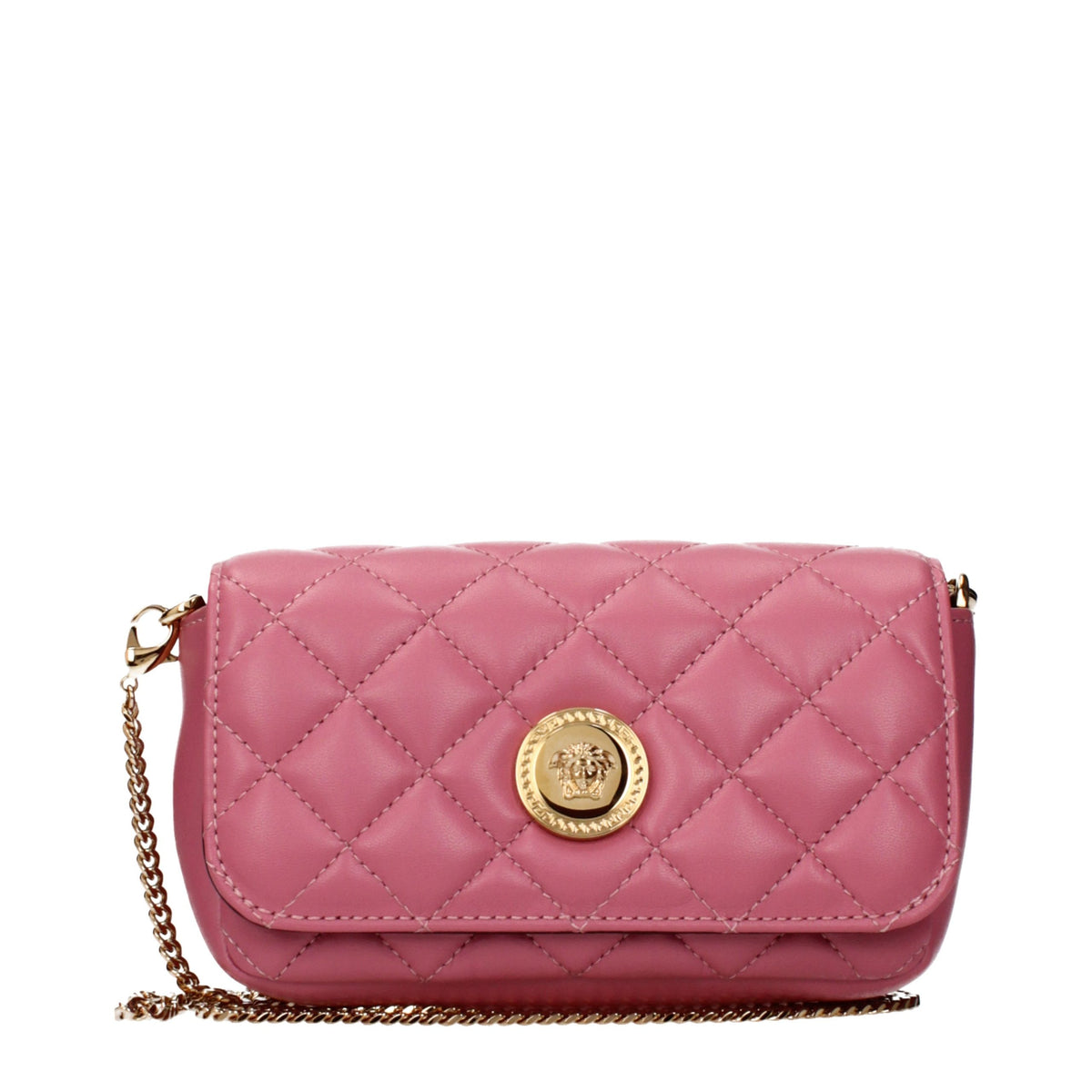 Versace Pink Leather Crossbody Women's Bag