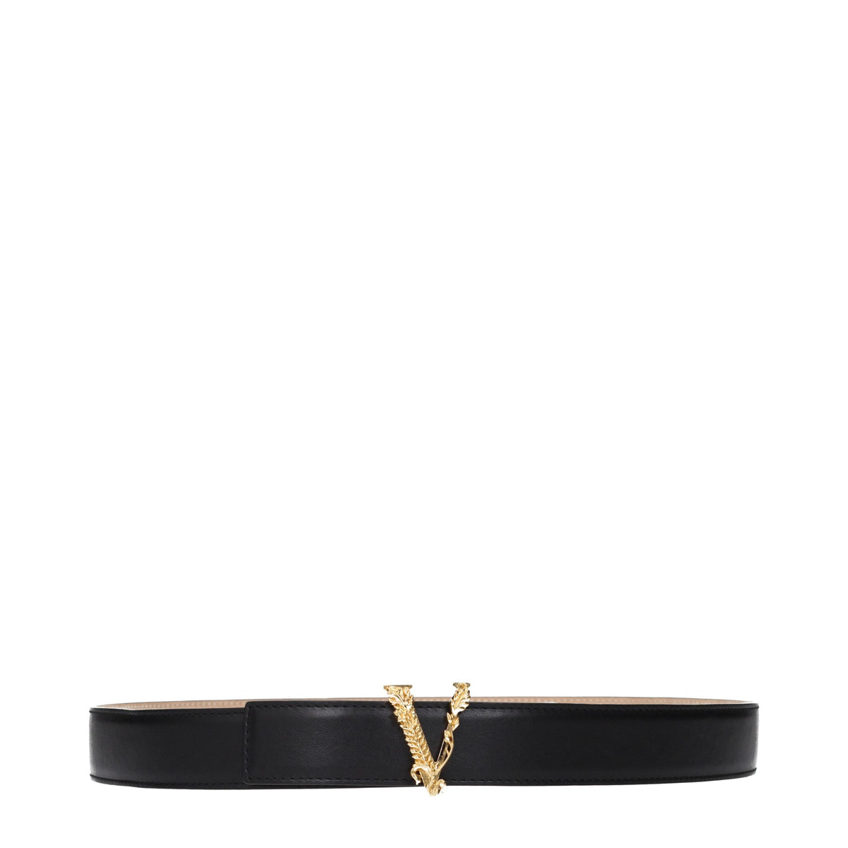 Versace Black Leather Regular Women's Belt