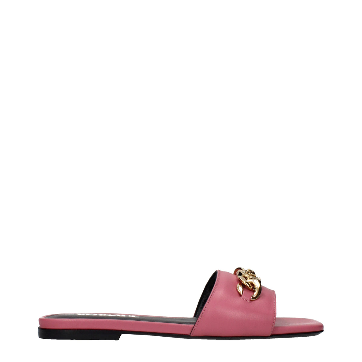 Versace Pink Leather Women's Slippers
