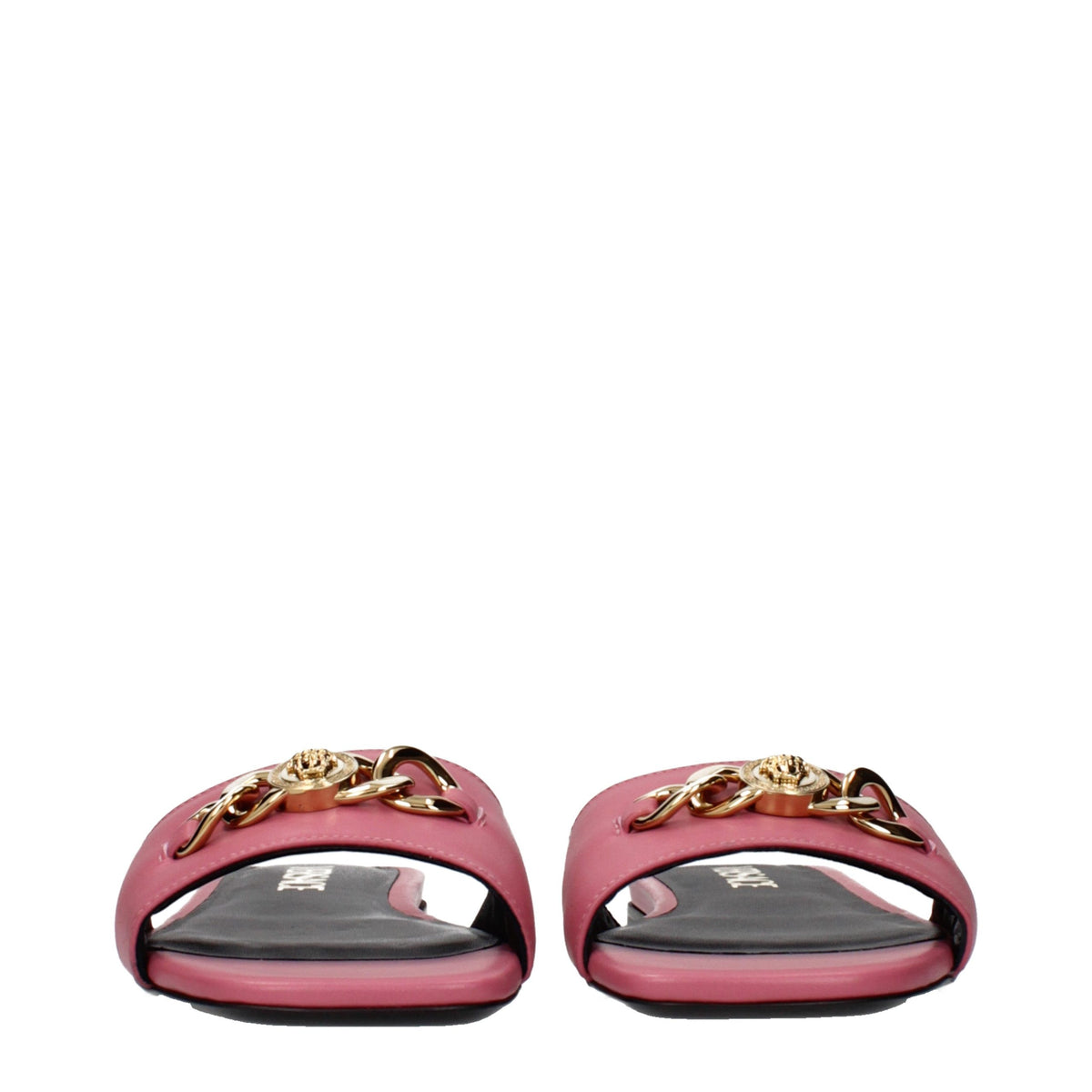 Versace Pink Leather Women's Slippers