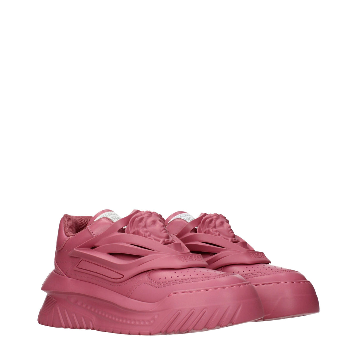 Versace Pink Leather Chunky Women's Sneakers