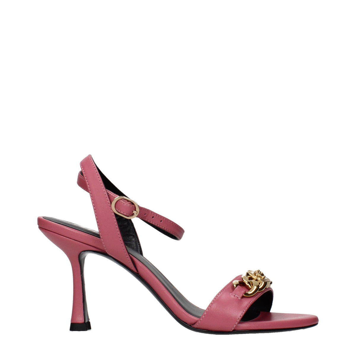 Versace Pink Leather Stiletto Heel Women's Sandals