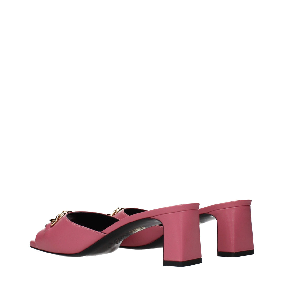 Versace Pink Leather Flat Women's Sandals