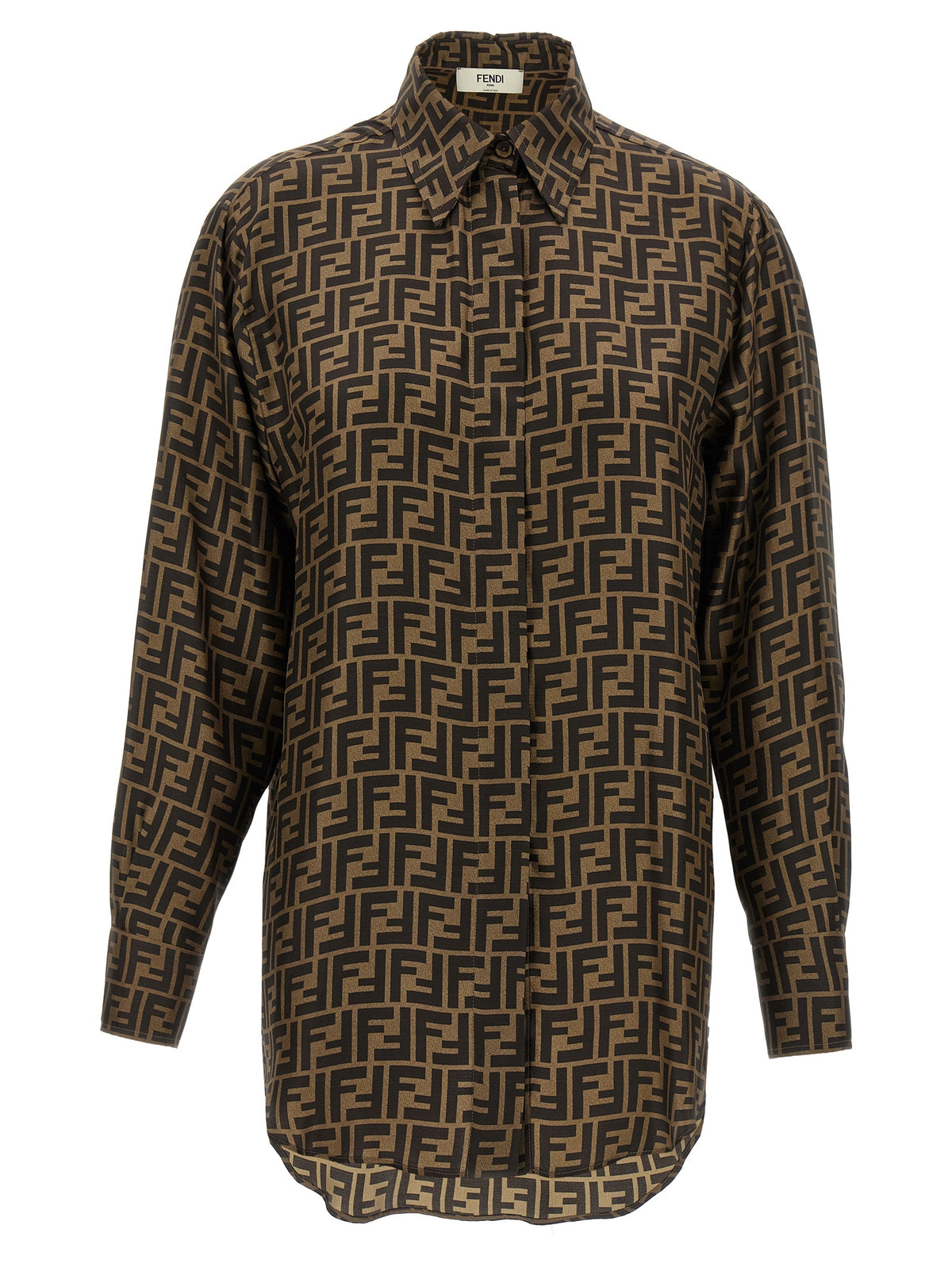 Fendi Brown Silk Women's Blouse
