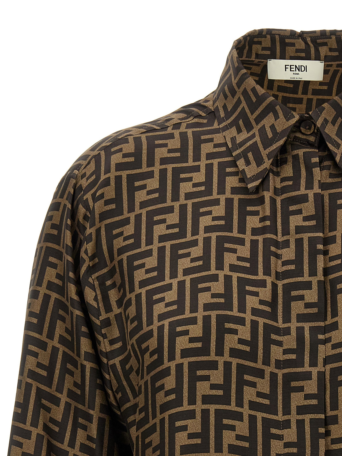 Fendi Brown Silk Women's Blouse