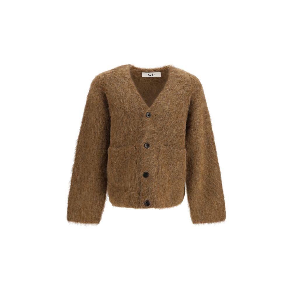 SÉFR Brown Spandex Men's Cardigan