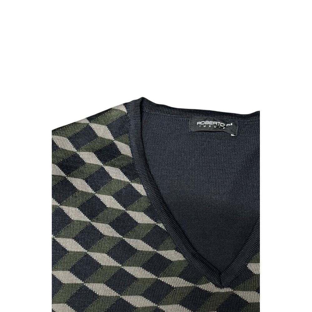 Roberto Pepe Luxury Green Wool Men's Men's Sweater