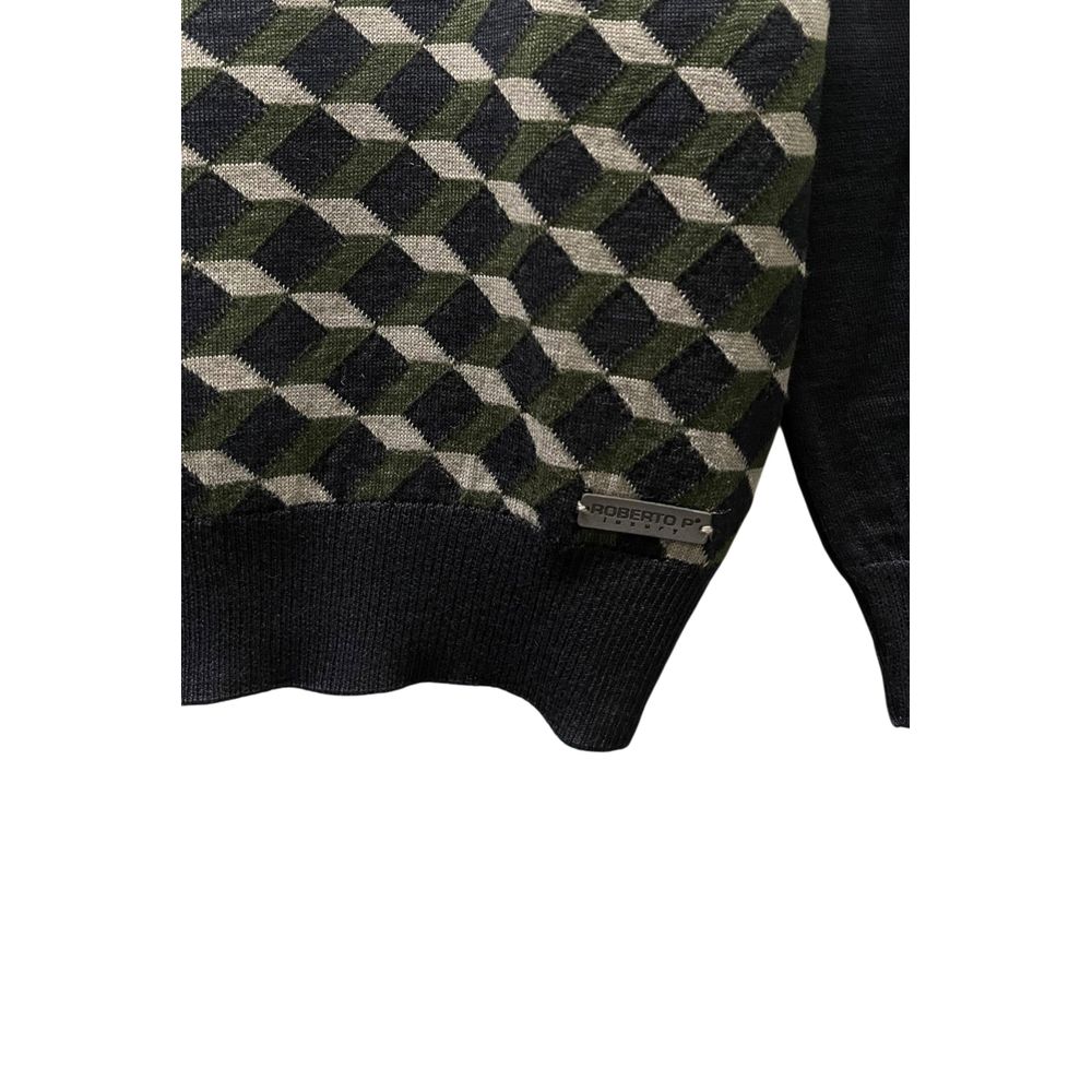 Roberto Pepe Luxury Green Wool Men's Men's Sweater