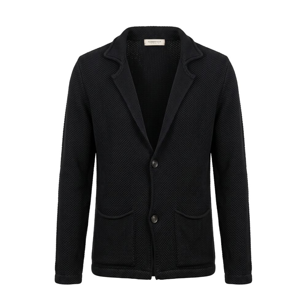 Roberto Pepe Luxury Black Wool Men's Men's Sweater