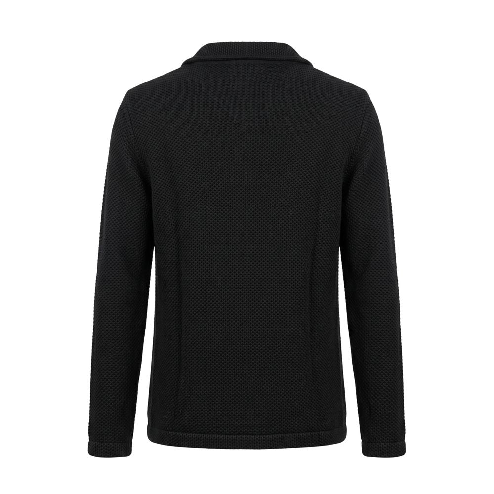 Roberto Pepe Luxury Black Wool Men's Men's Sweater