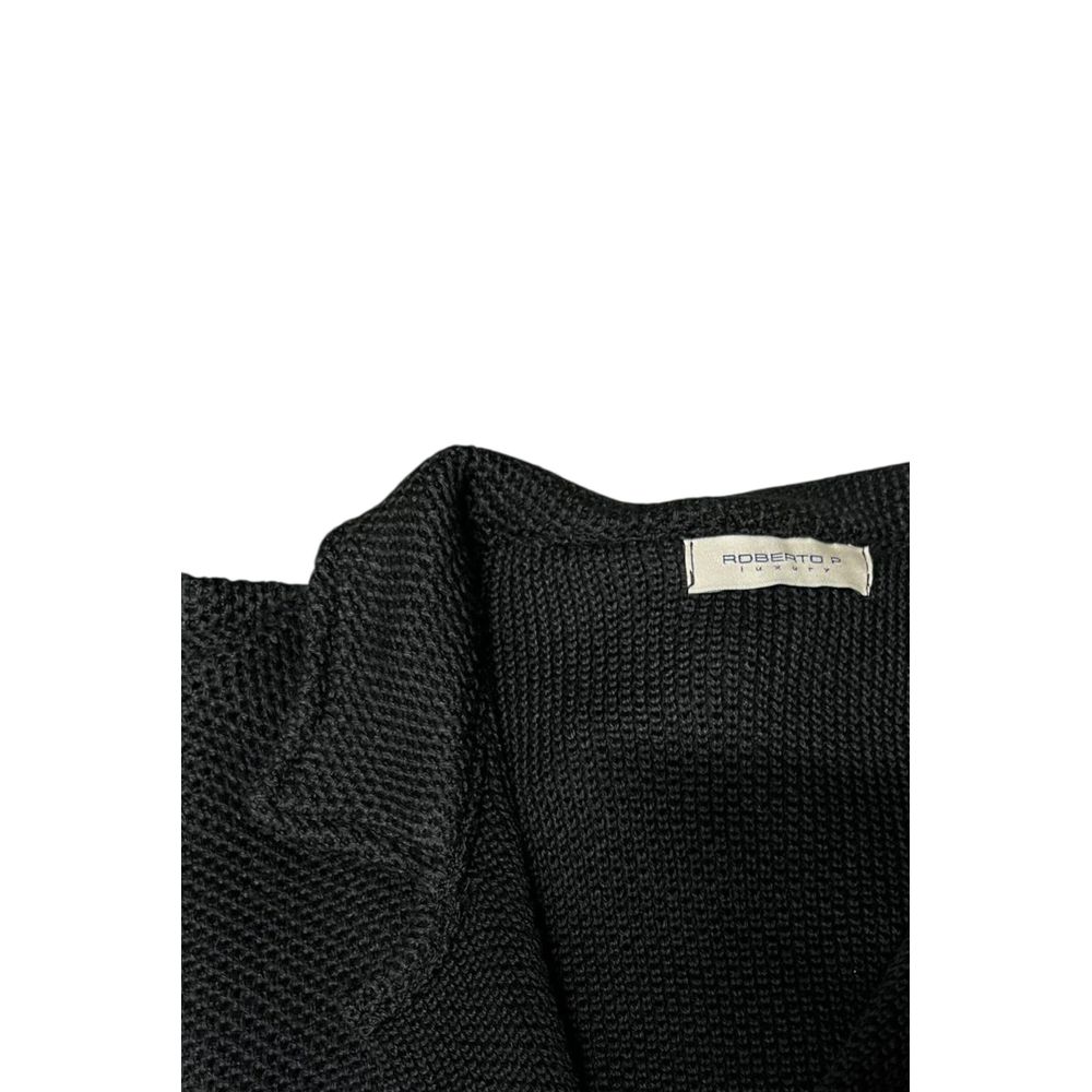 Roberto Pepe Luxury Black Wool Men's Men's Sweater