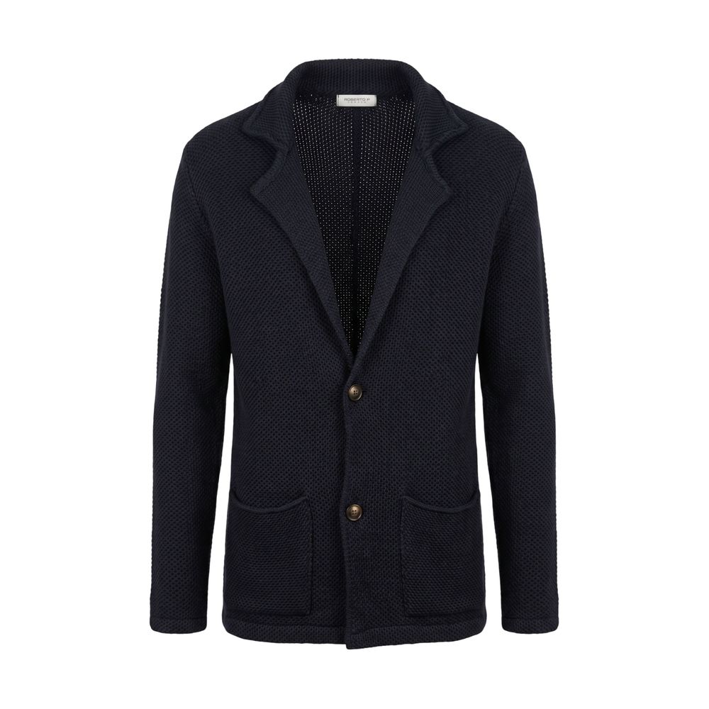 Roberto Pepe Luxury Blue Wool Men's Men's Sweater
