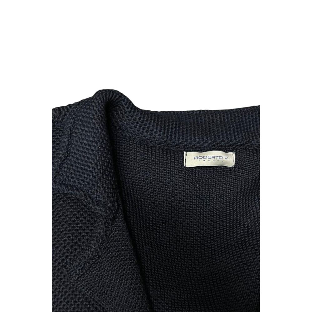 Roberto Pepe Luxury Blue Wool Men's Men's Sweater