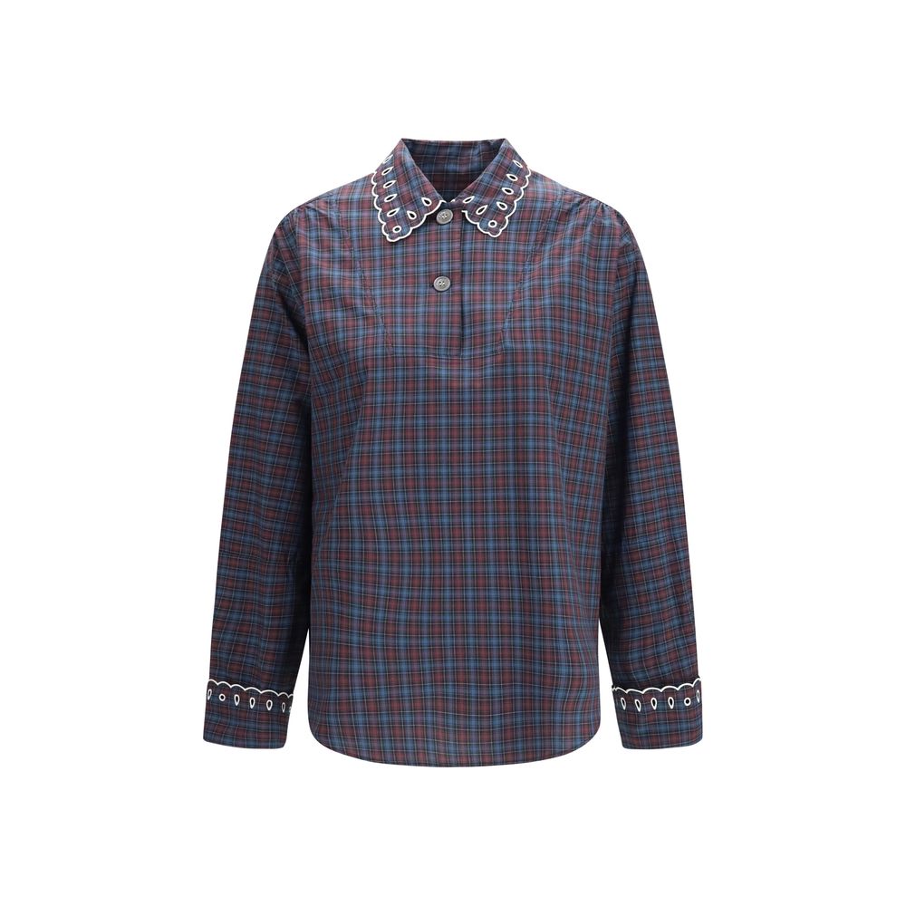 Marni Blue Cotton Dress Women's Shirt
