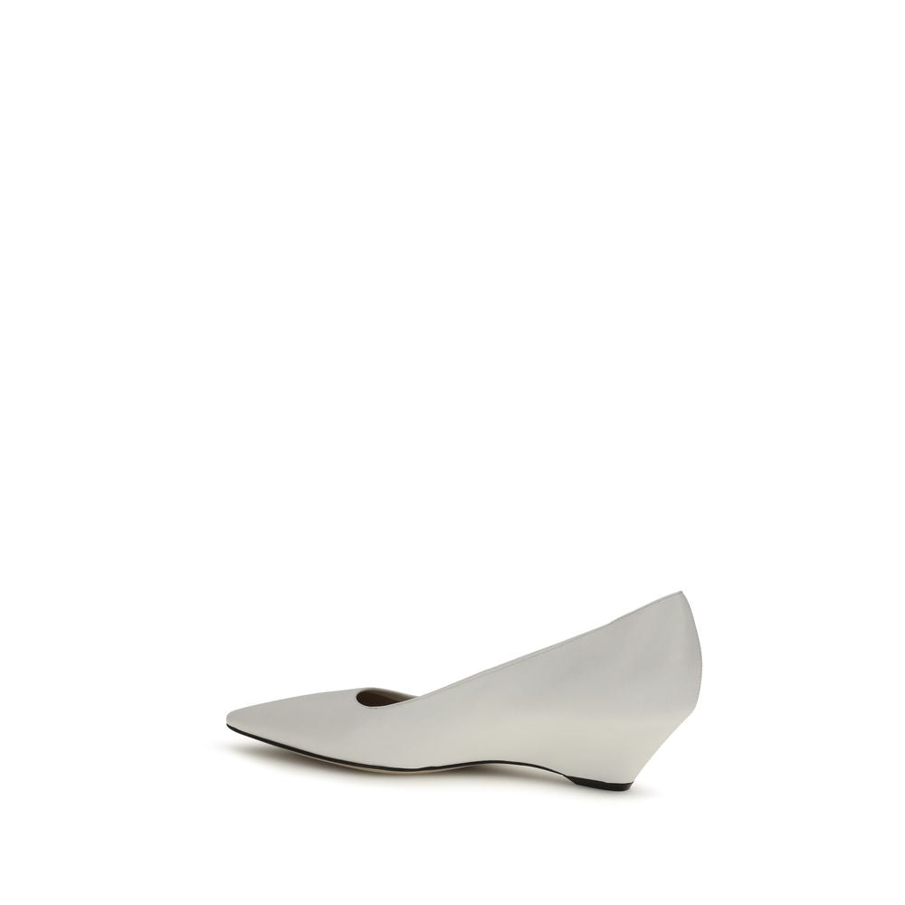 The Row White Lamb Ovis Aries Platform Women's Pumps