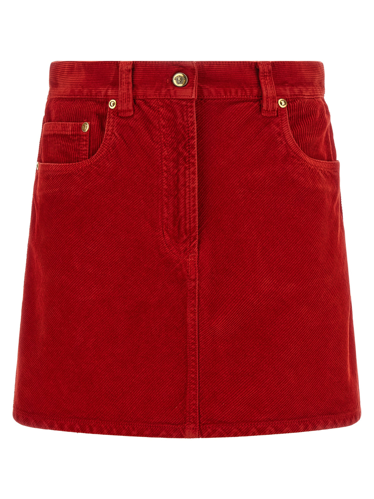 Versace Red Cotton Long Women's Skirt