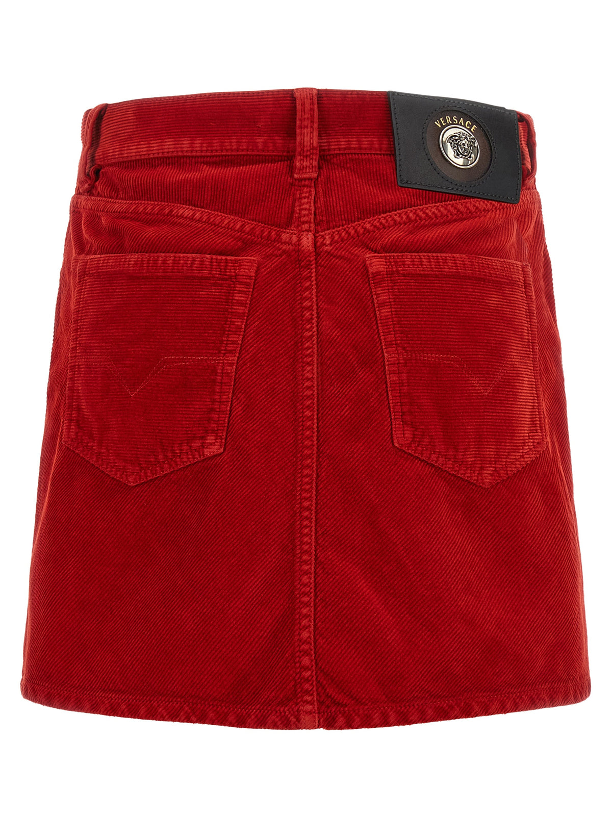 Versace Red Cotton Long Women's Skirt