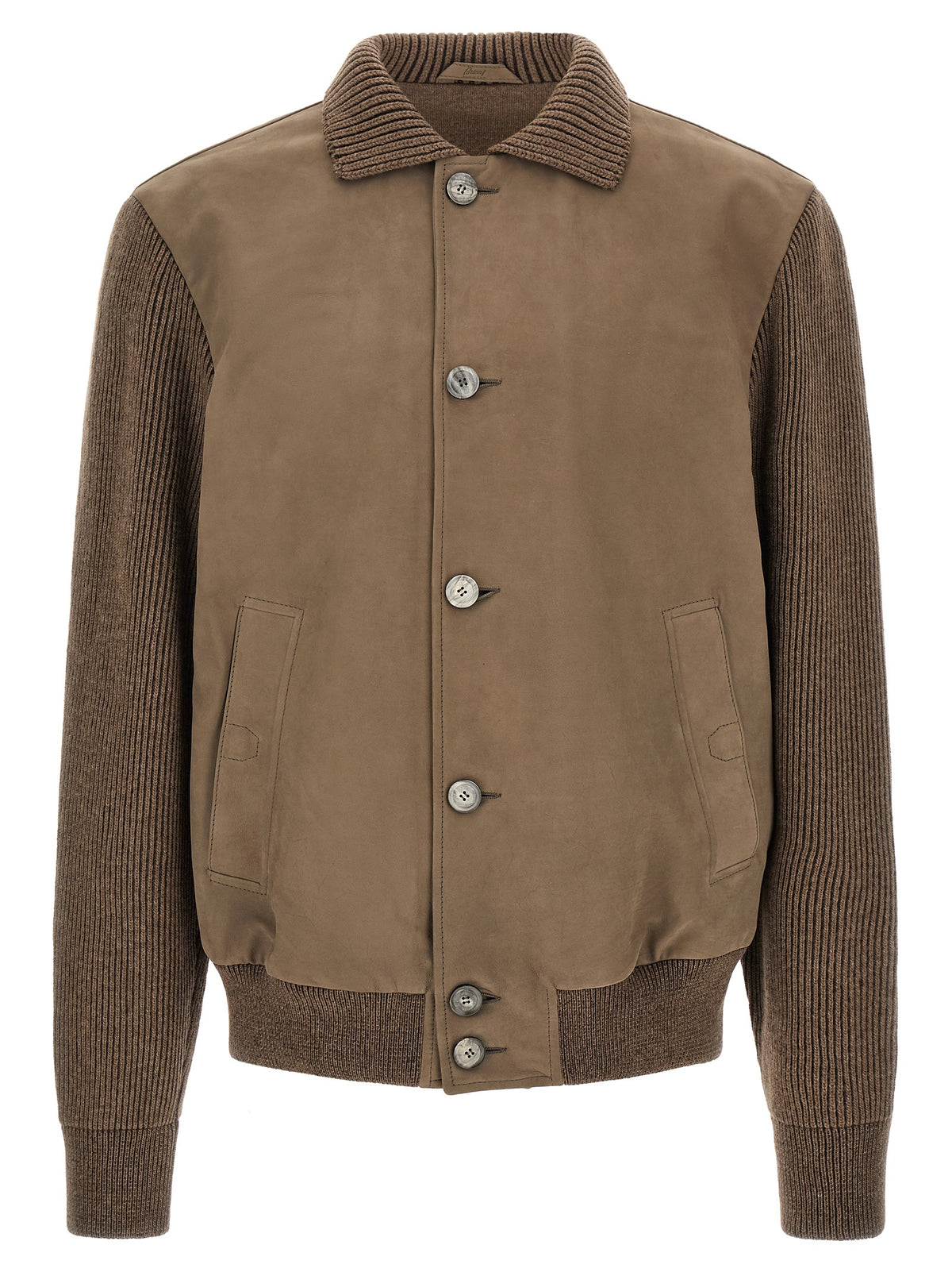 Brioni Brown Calfskin Leather Men's Jacket