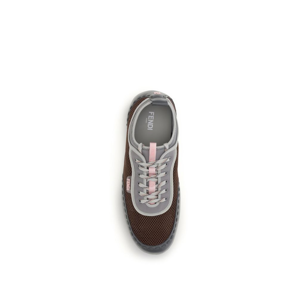 Fendi Multicolor Calf Leather Bos Taurus Athletic Men's Sneakers
