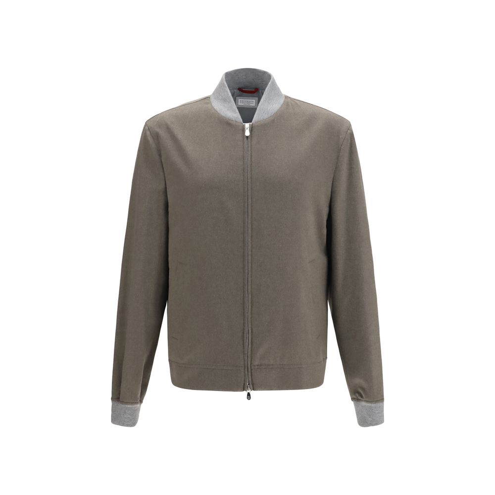 Brunello Cucinelli Bicolor Cashmere Men's Bomber