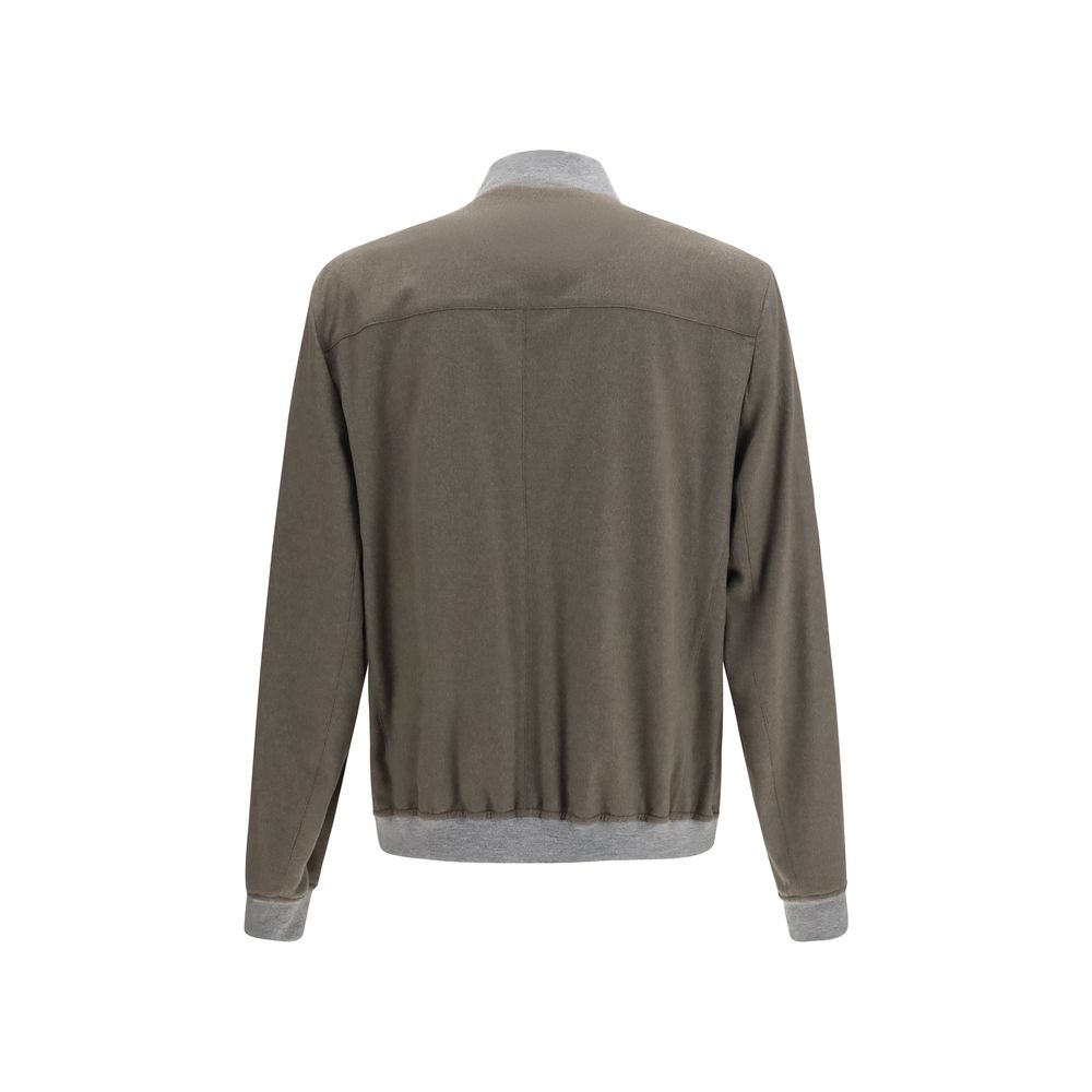Brunello Cucinelli Bicolor Cashmere Men's Bomber