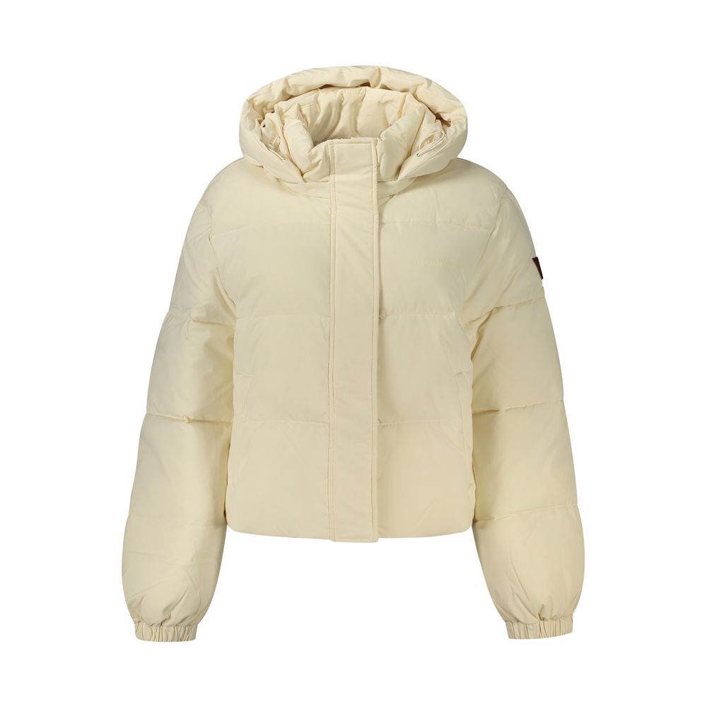 Guess Jeans Cream Polyester Women's Women's Jacket