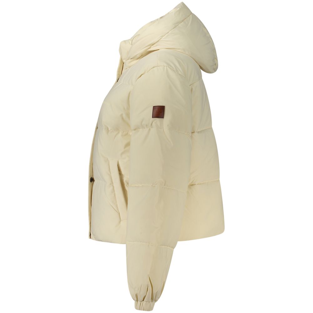 Guess Jeans Cream Polyester Women's Women's Jacket