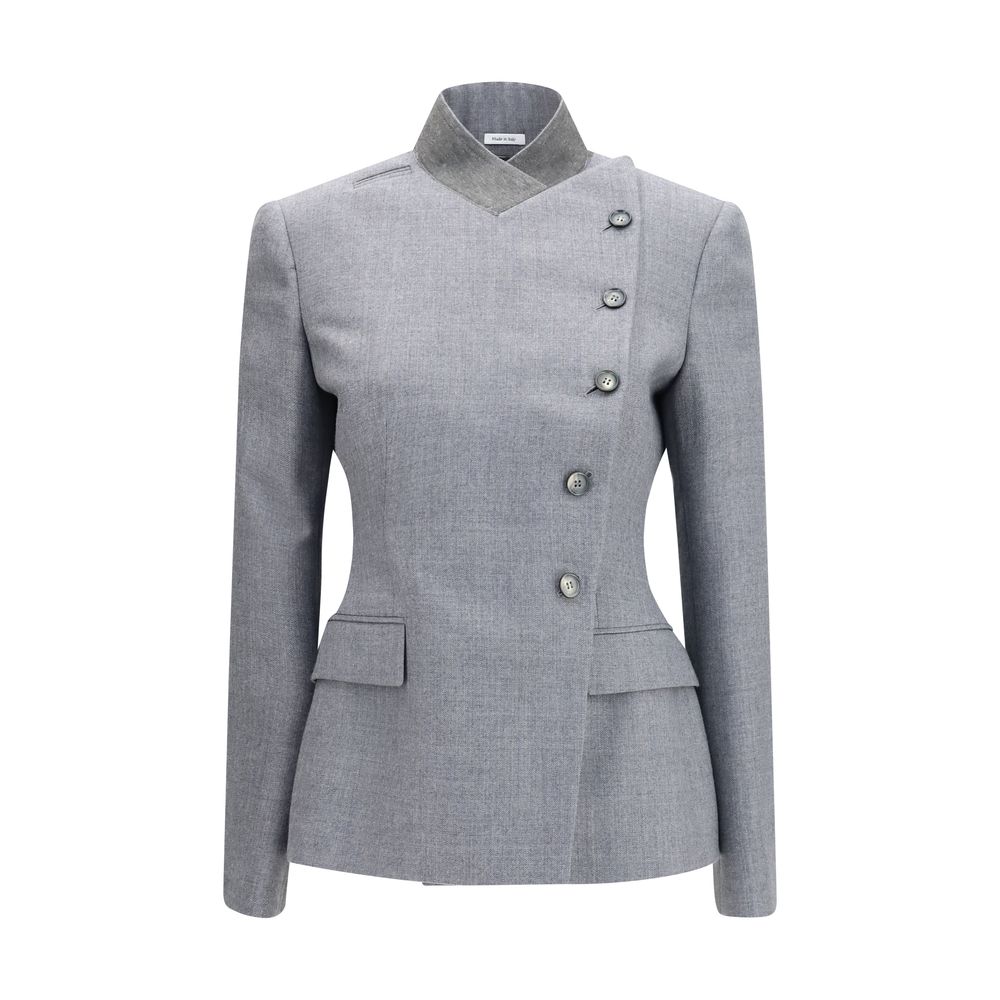 Alexander McQueen Gray Wool Oves Aries Full-Length Women's Jacket