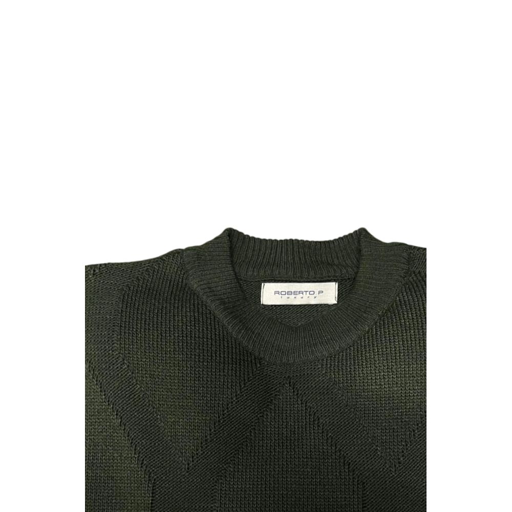 Roberto Pepe Luxury Green Wool Men's Men's Sweater