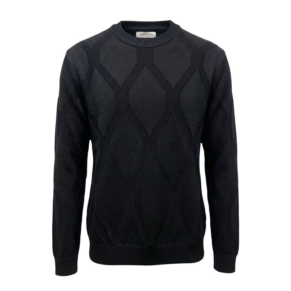 Roberto Pepe Luxury Black Wool Men Men's Sweater