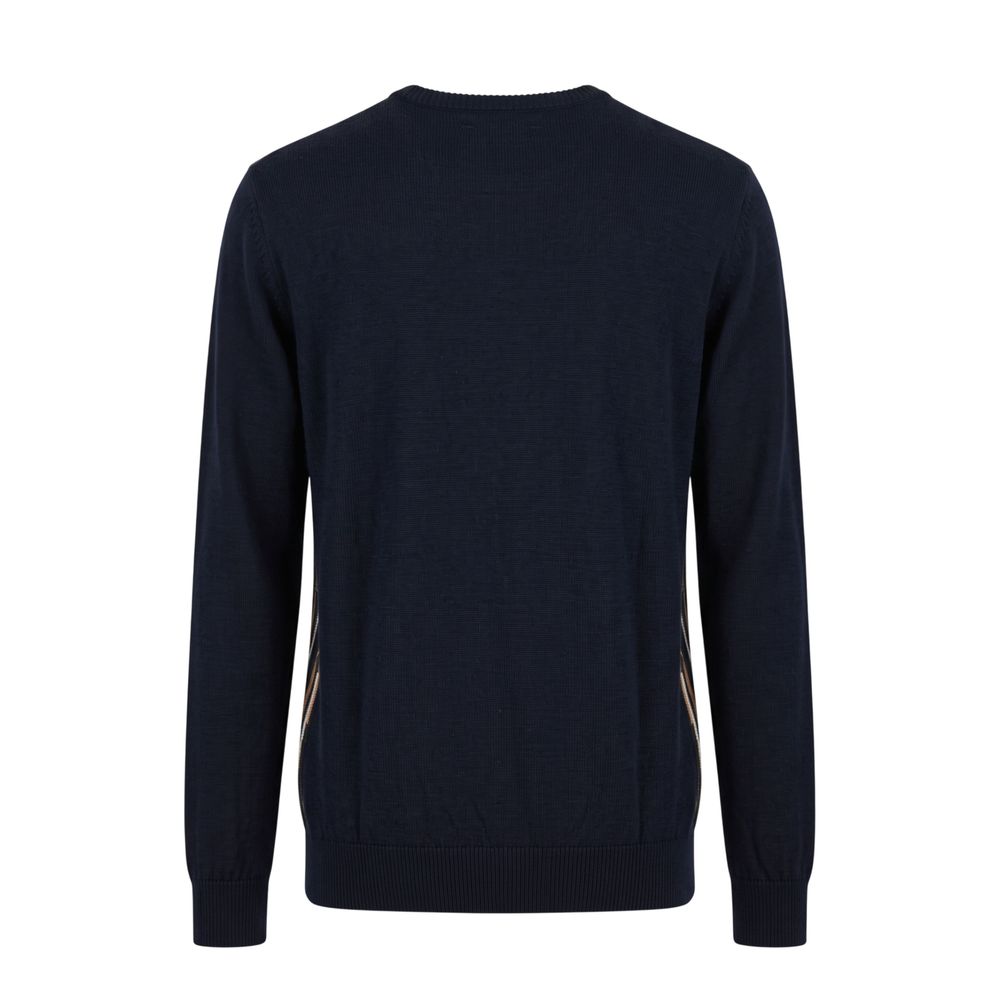 Roberto Pepe Luxury Blue Wool Men's Men's Sweater