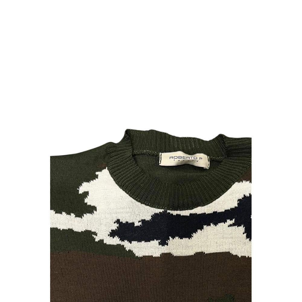 Roberto Pepe Luxury Green Wool Men Men's Sweater