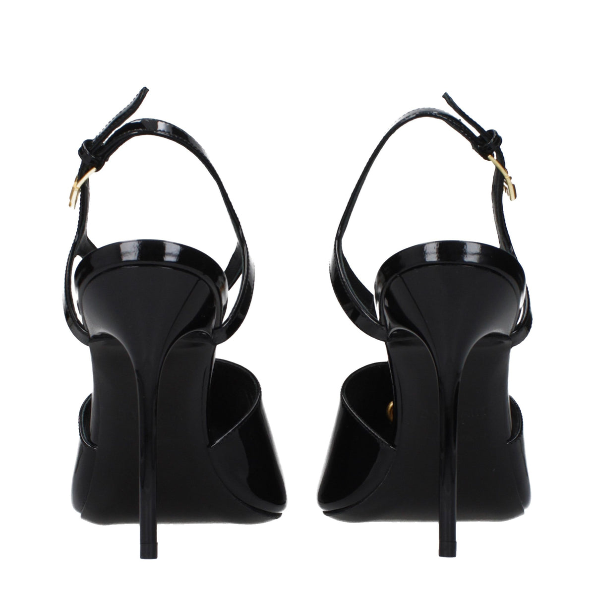 Balmain Black Leather Stiletto Heel Women's Sandals