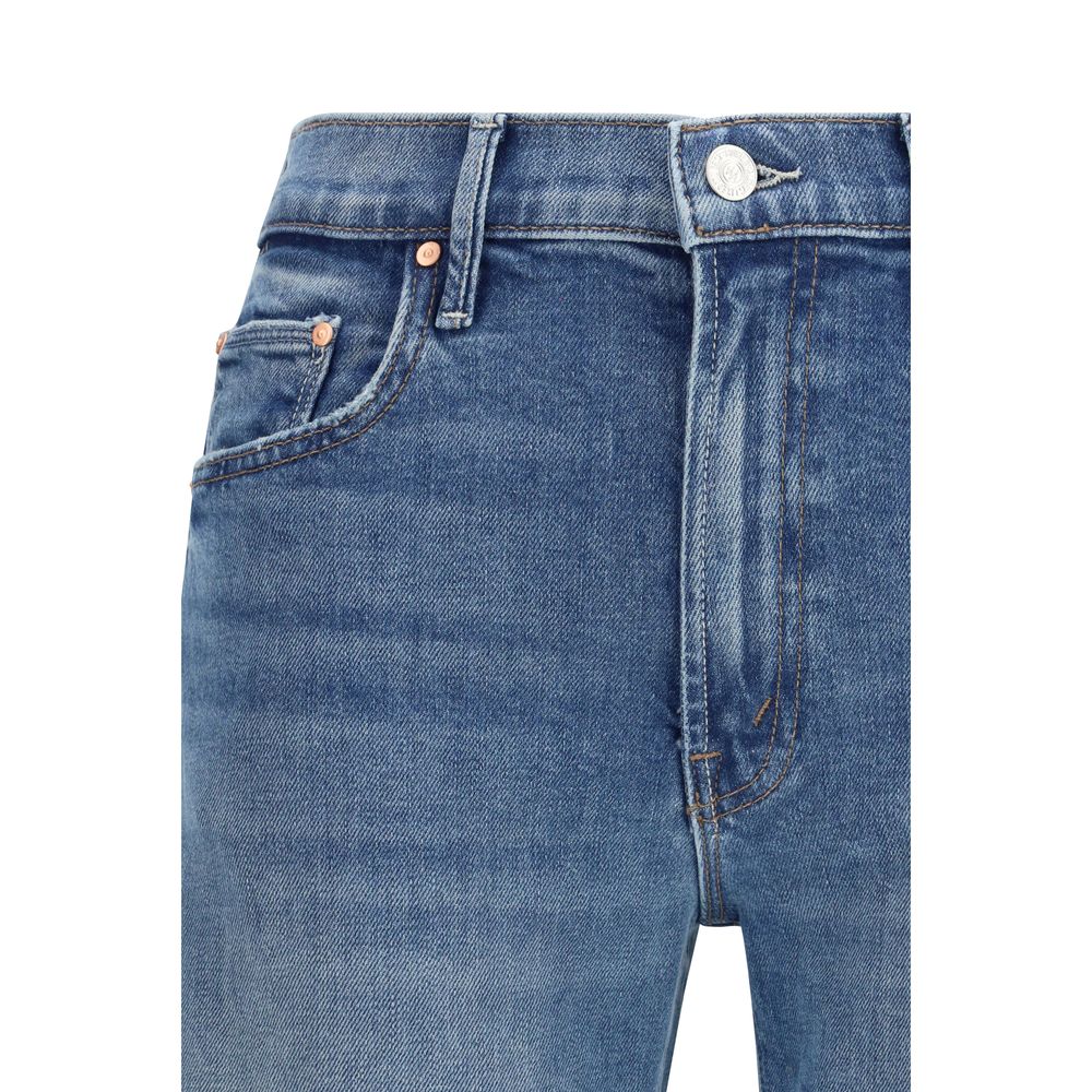 Mother Denim Blue Cotton Flared Women's Jeans
