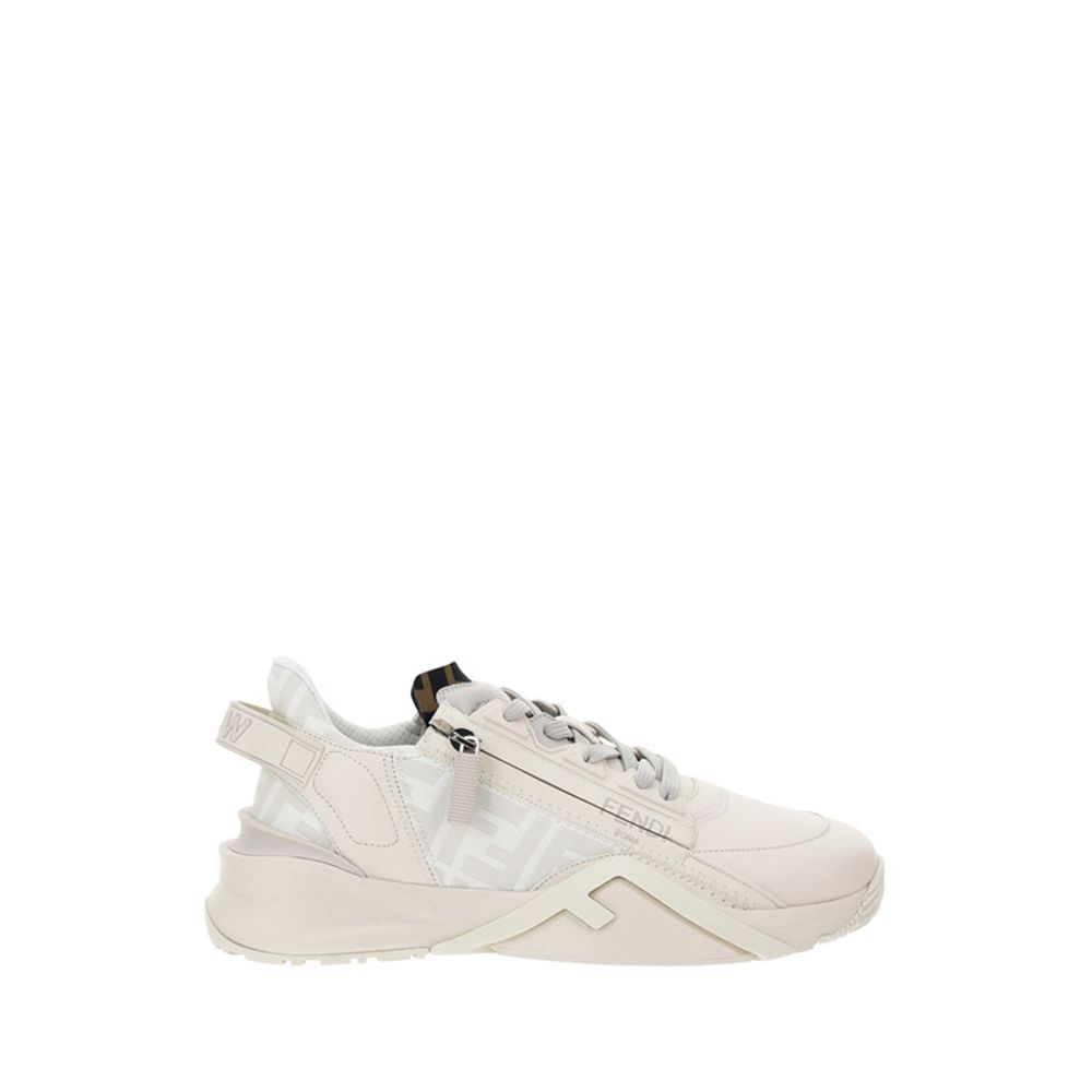 Fendi Beige Calf Leather Bos Taurus Athletic Men's Sneakers