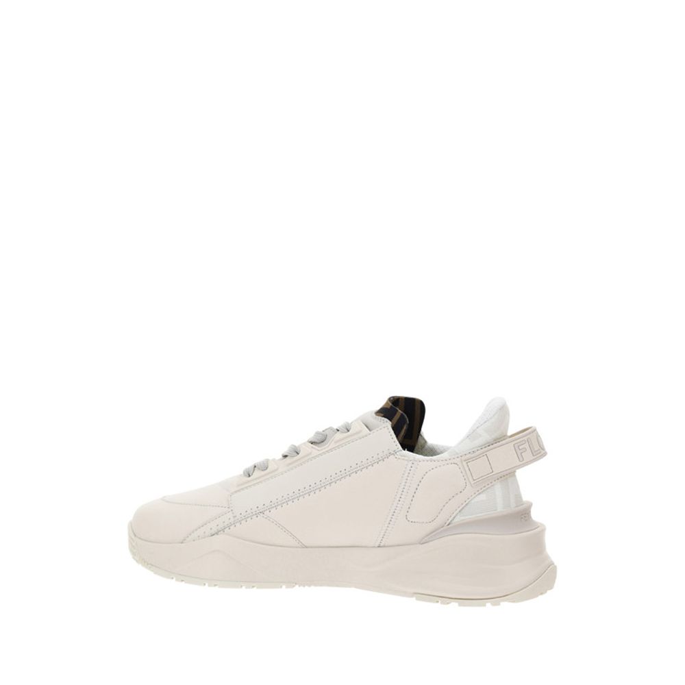 Fendi Beige Calf Leather Bos Taurus Athletic Men's Sneakers