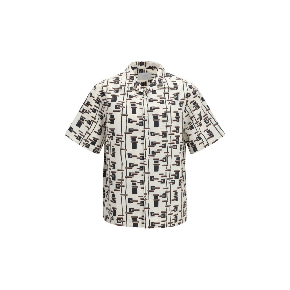 Prada Beige Cotton Pattern Men's Shirt
