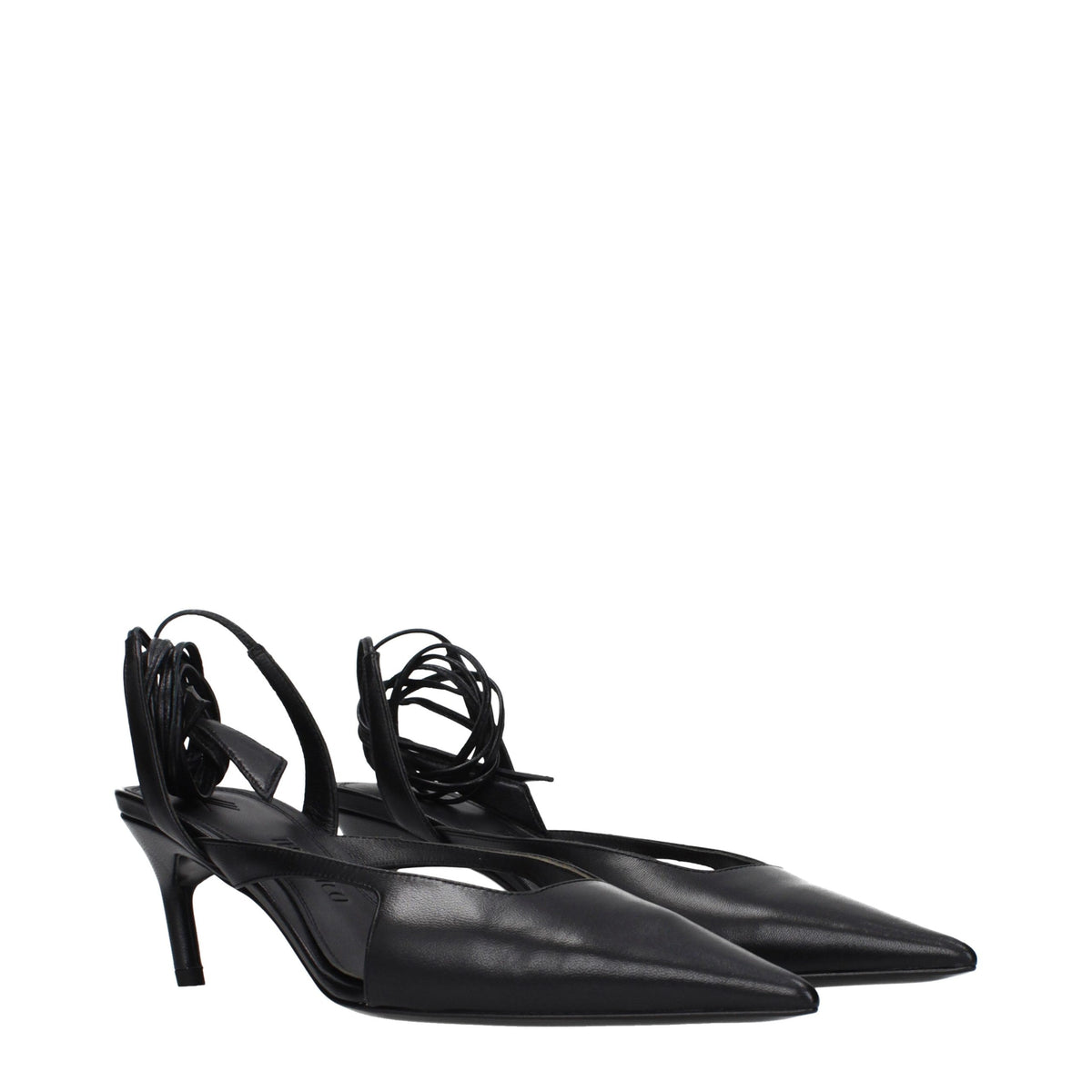 The Attico Black Leather High Heel Women's Pumps