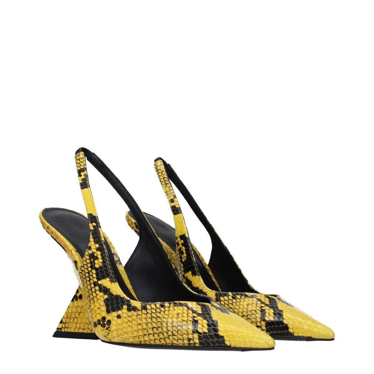 The Attico Yellow Leather Platform Women's Pumps