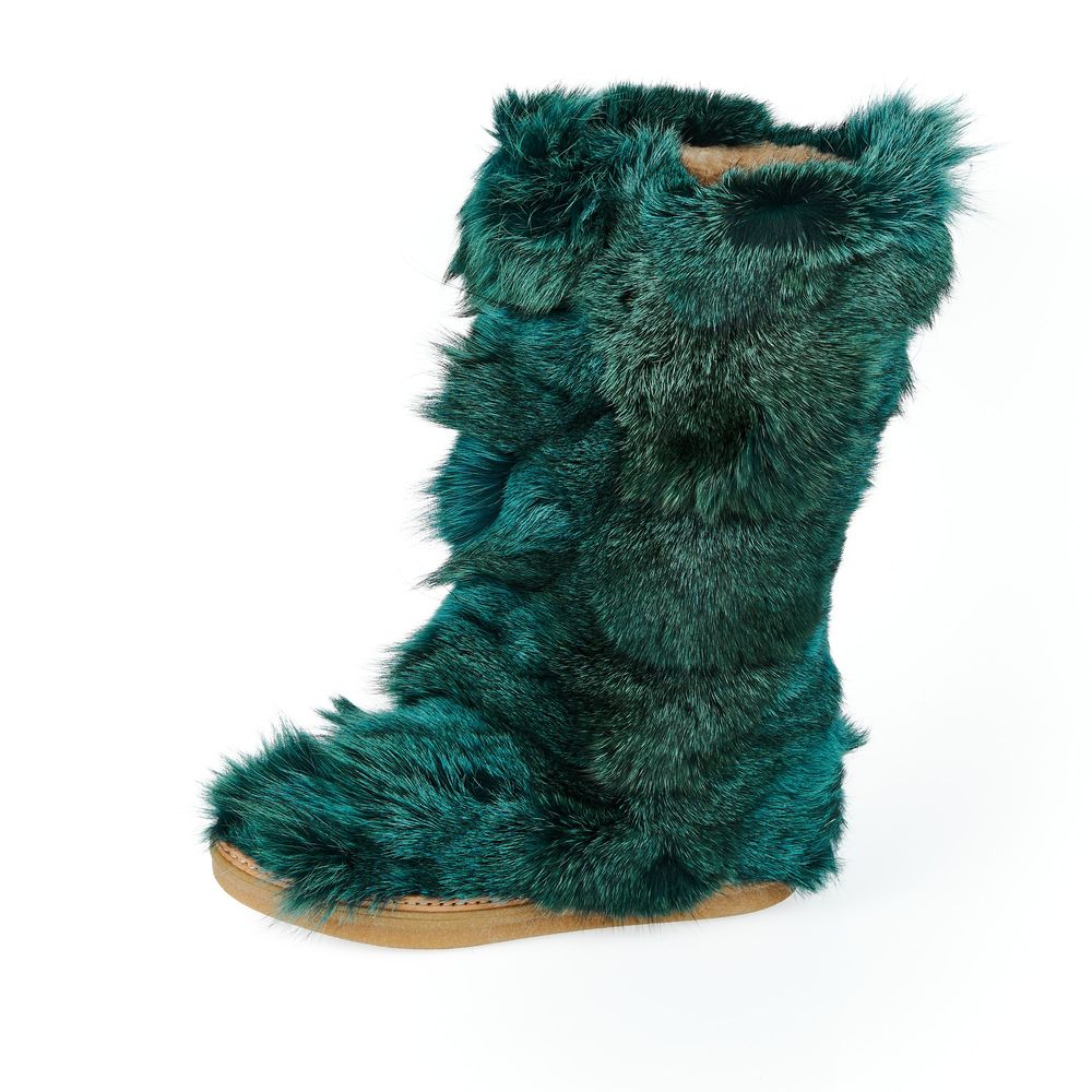 Mr&Mrs Italy Teal Fur Women's Women's Shoe