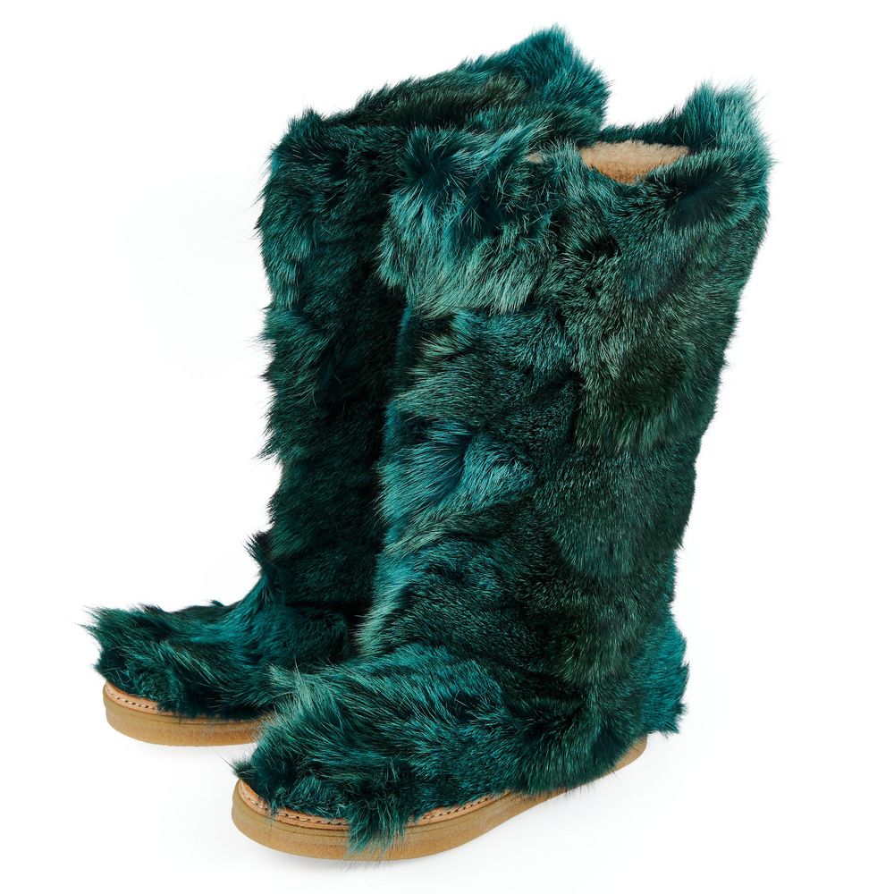 Mr&Mrs Italy Teal Fur Women's Women's Shoe