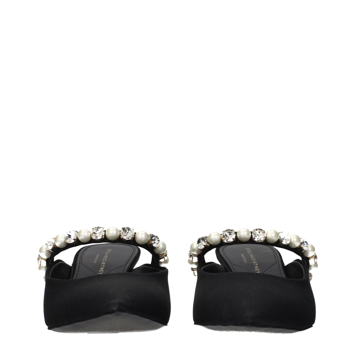 Stella McCartney Black Satin Stiletto Heel Women's Sandals