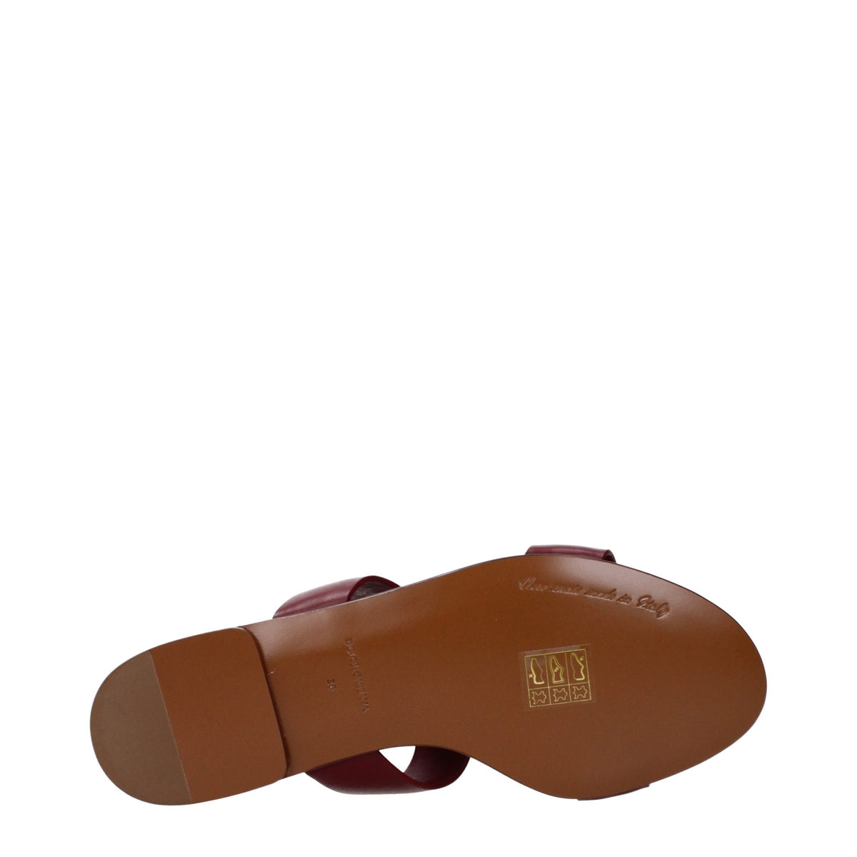 Dolce & Gabbana Red Leather Women's Slippers