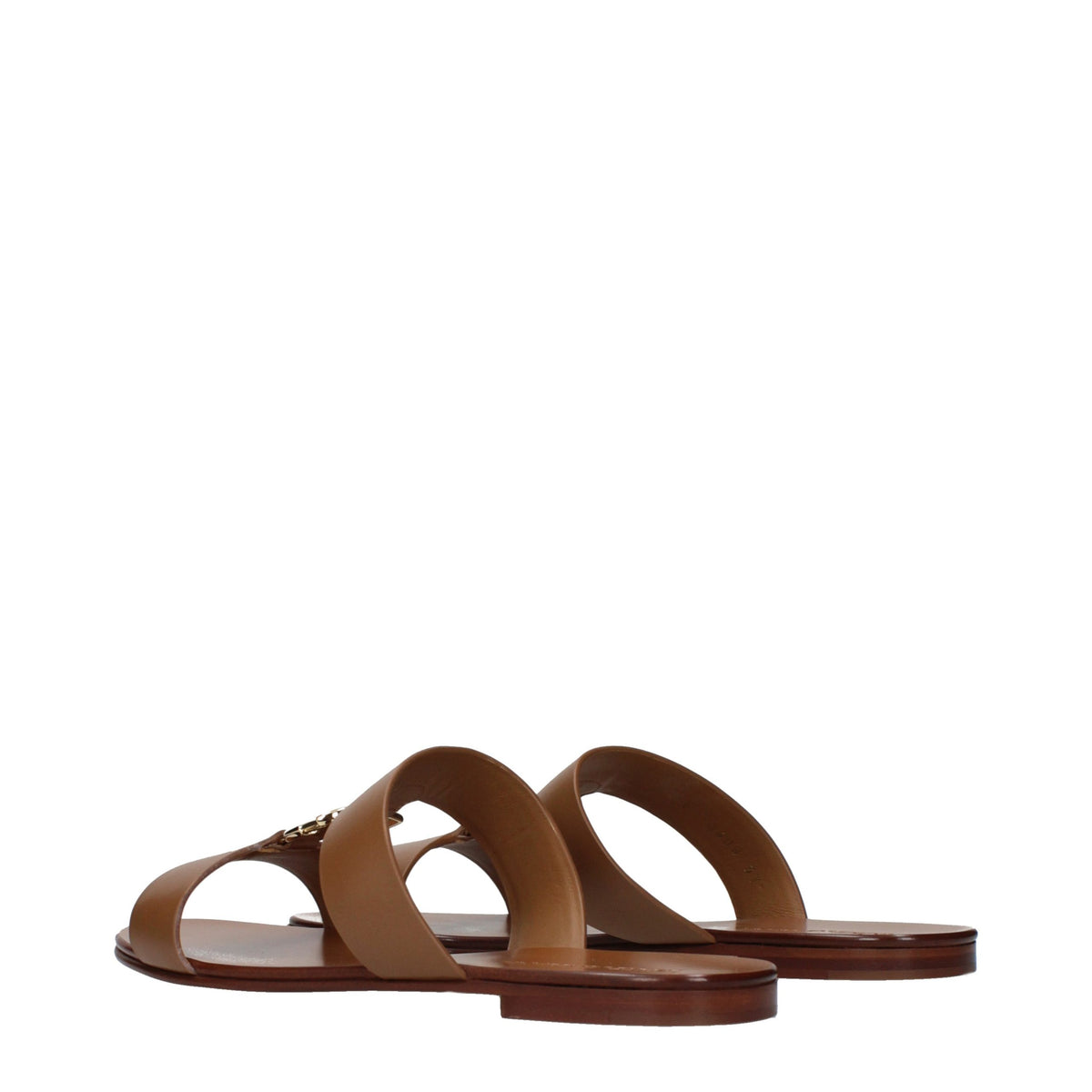 Dolce & Gabbana Brown Leather Women's Slippers