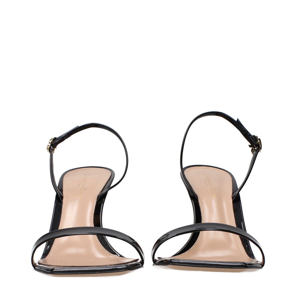 Gianvito Rossi Black Leather Stiletto Heel Women's Sandals