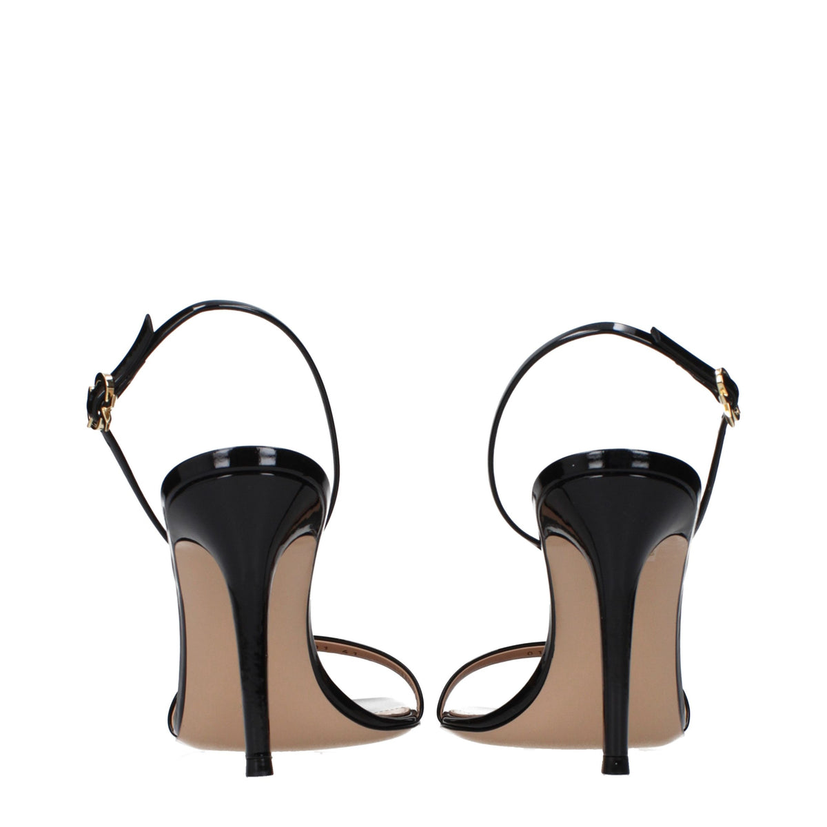 Gianvito Rossi Black Leather Stiletto Heel Women's Sandals