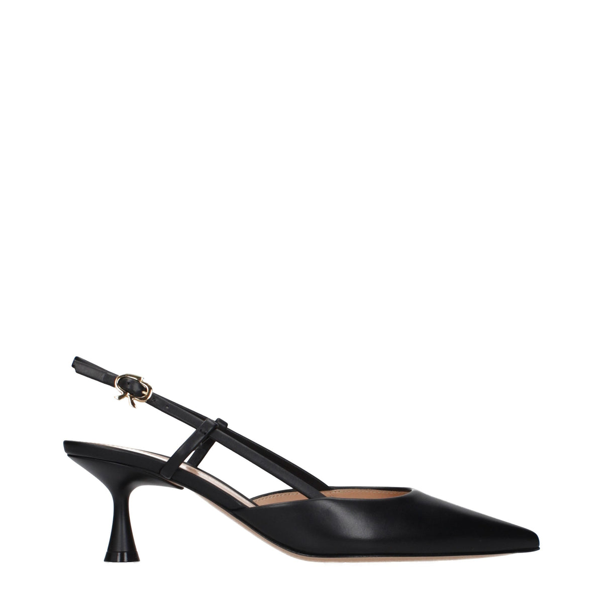 Gianvito Rossi Black Leather Mid Heel Women's Pumps