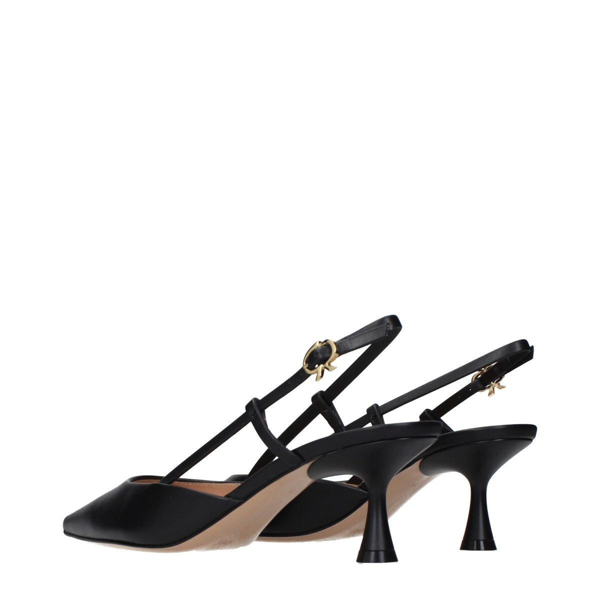 Gianvito Rossi Black Leather Mid Heel Women's Pumps