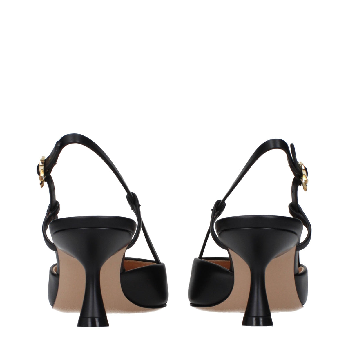 Gianvito Rossi Black Leather Mid Heel Women's Pumps