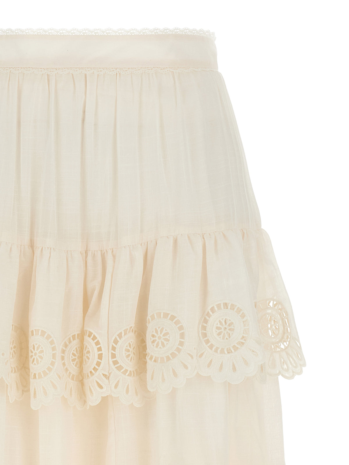 Zimmermann White Cotton Mini Women's Skirt